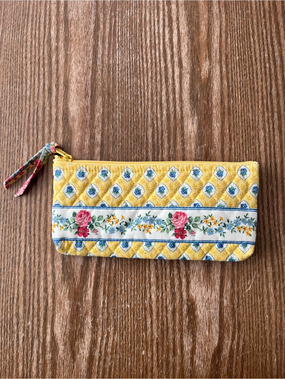 Vintage Vera Bradley Elizabeth Quilted Lined Bag Zipper Pouch